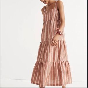 Madewell tiered button back midi dress